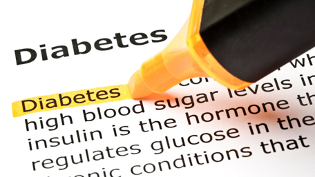 a highlighter highlighting the word diabetes