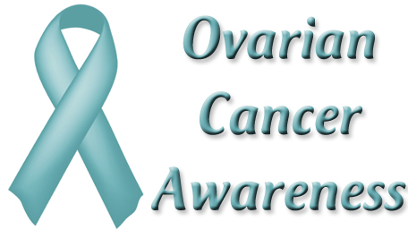 Ovarian Cancer Awareness and ribbon