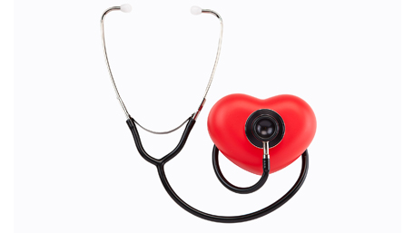 a heart with a stethoscope